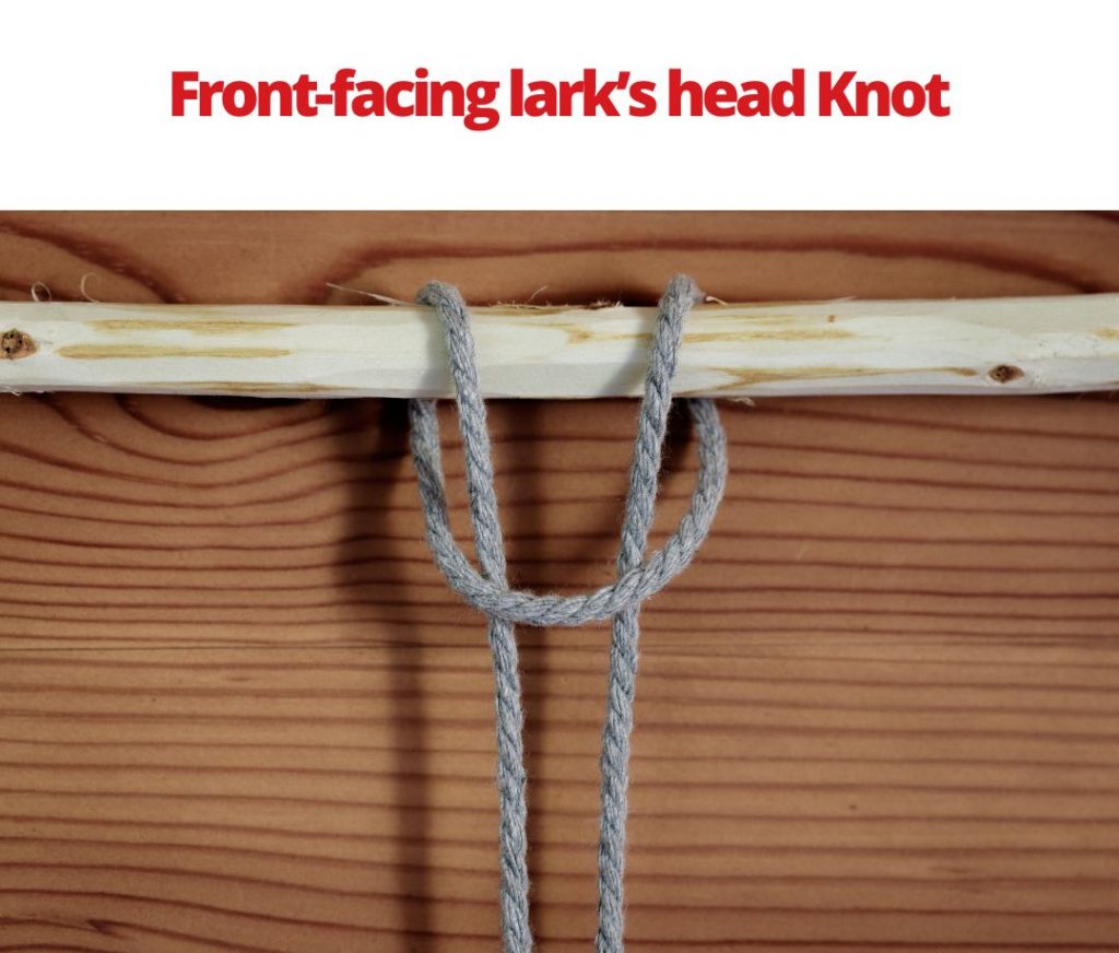 Macrame Front-facing lark's head Knot