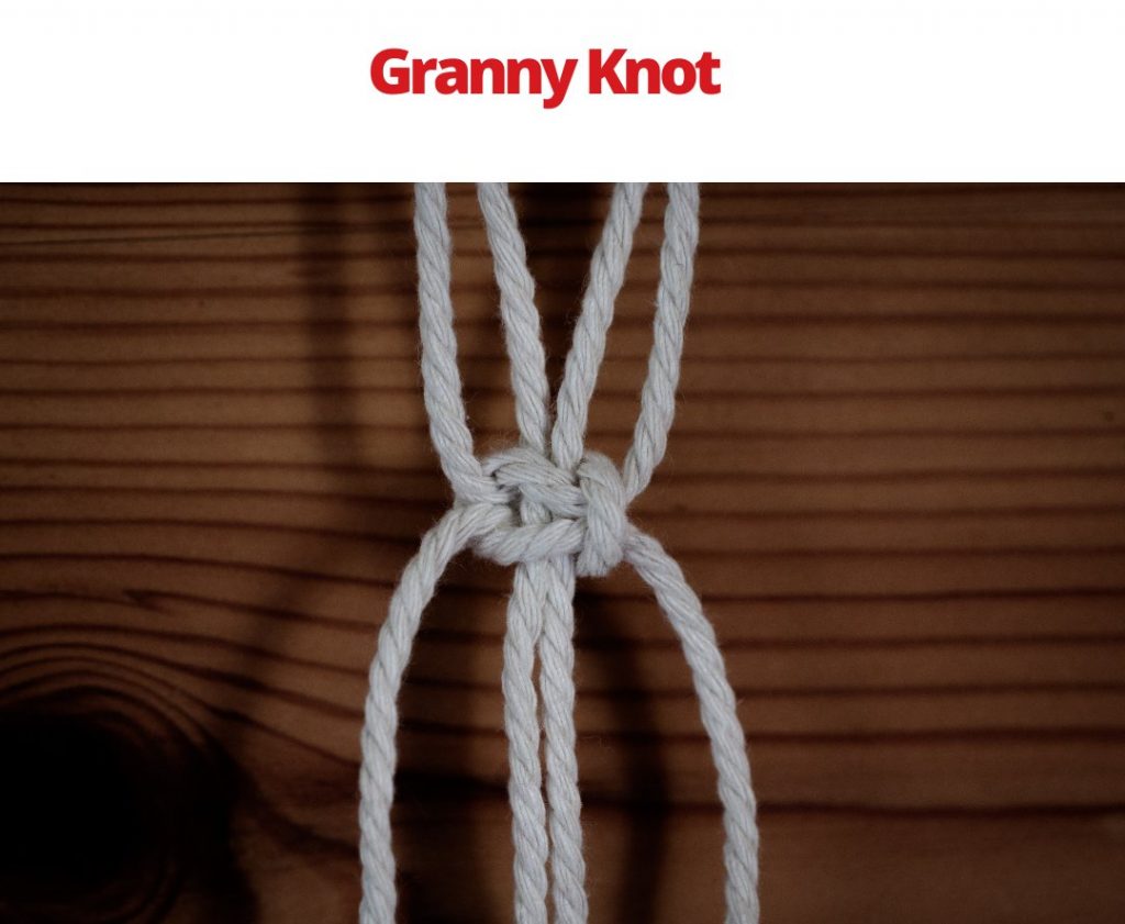 Tie a basic square or granny knot in macrame projects